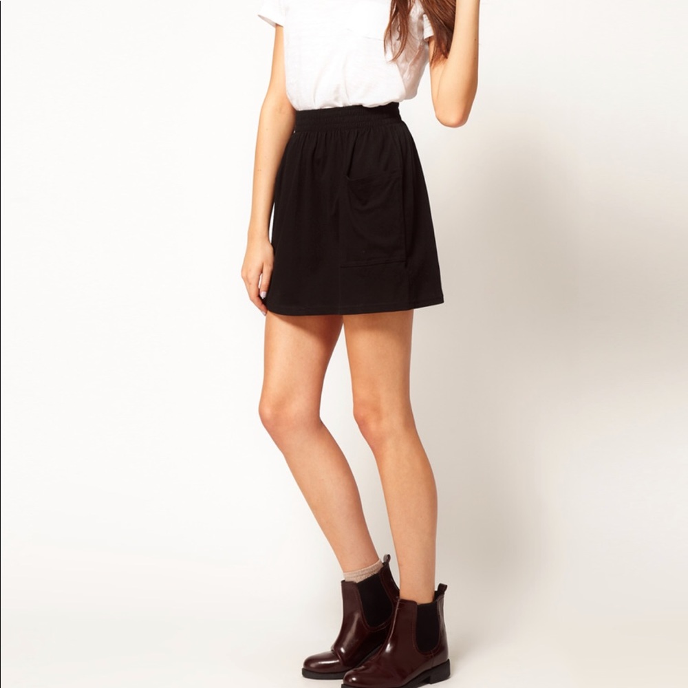Black Jersey Pocket Skirt
